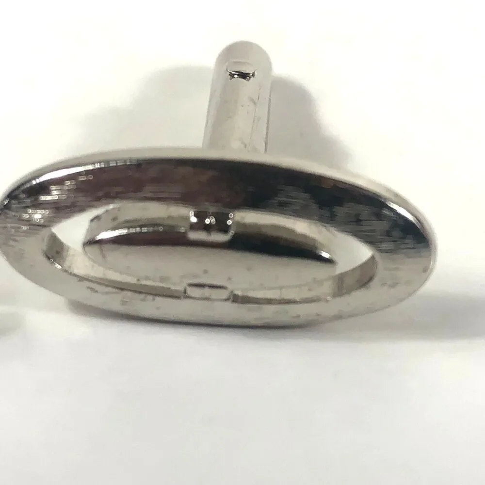 Vintage Swank cufflinks long oval open silver tone design 1